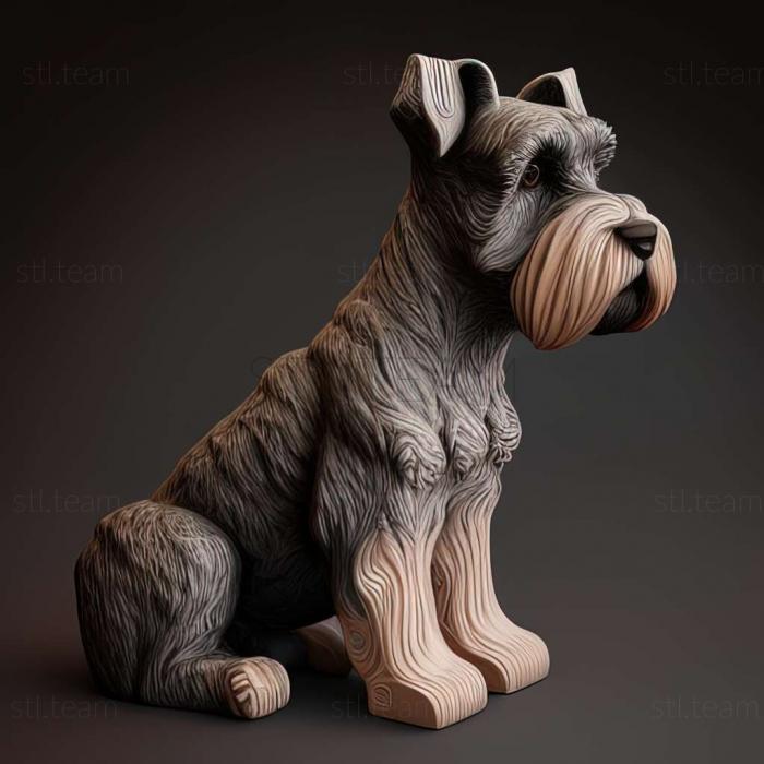 3D model Zwergschnauzer dog (STL)